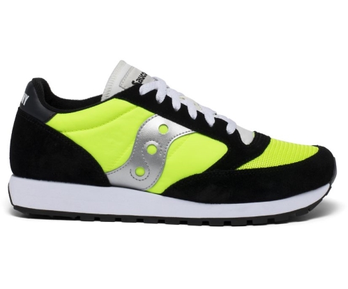 Tenis Saucony Jazz Original Vintage Hombre Zapatos Originales Neon / Negras / Plateadas México MX-872-OT